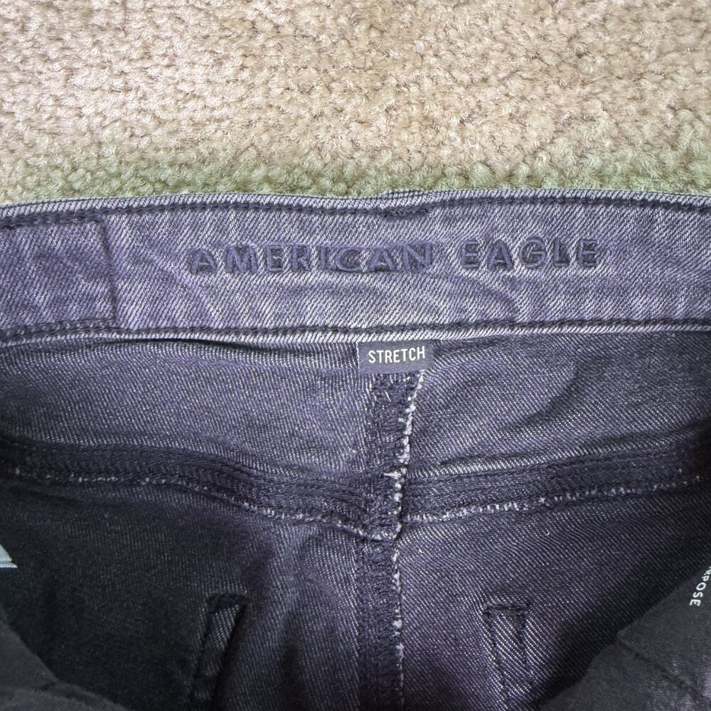 American Eagle Mom Jeans Women's Size 000 Regular Black Denim Stretch F203 - Picture 4 of 16